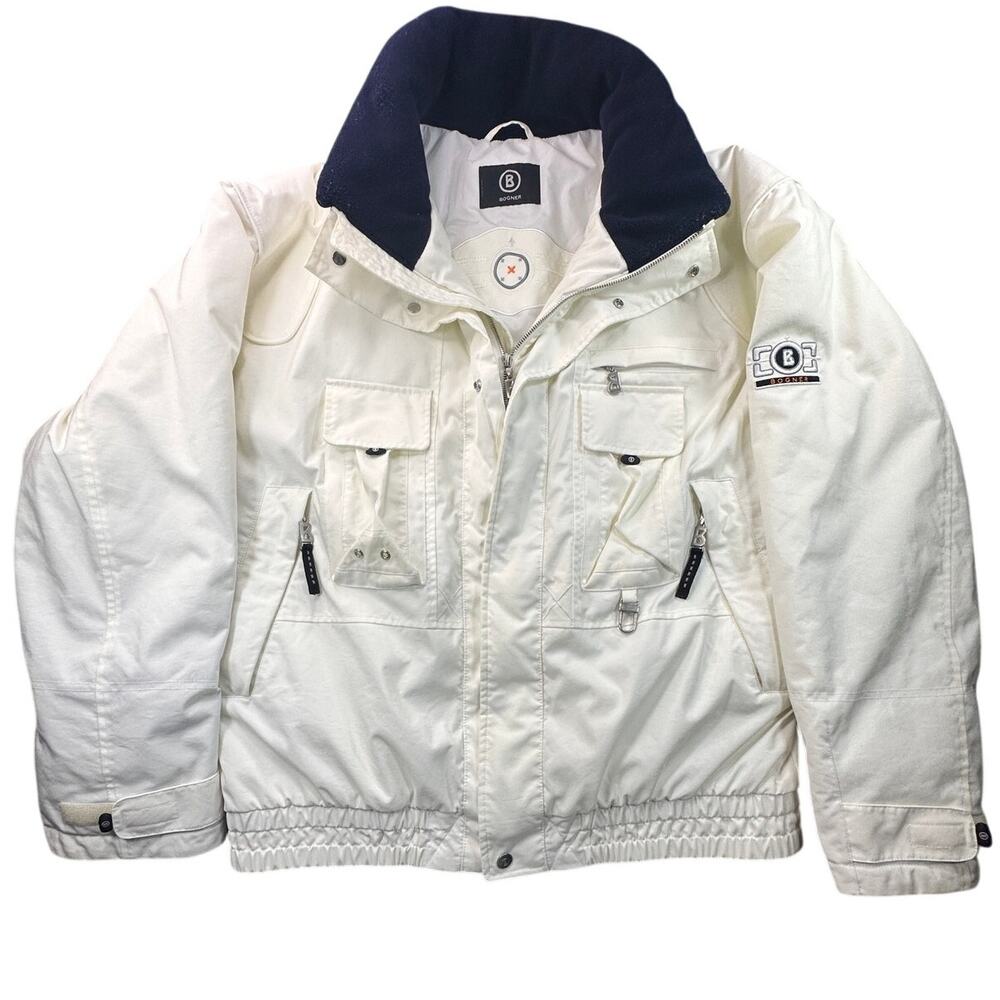 Bogner Cargo Ski Jacket Insulated Nylon Women's Size 42 White Gorpcore Luxury